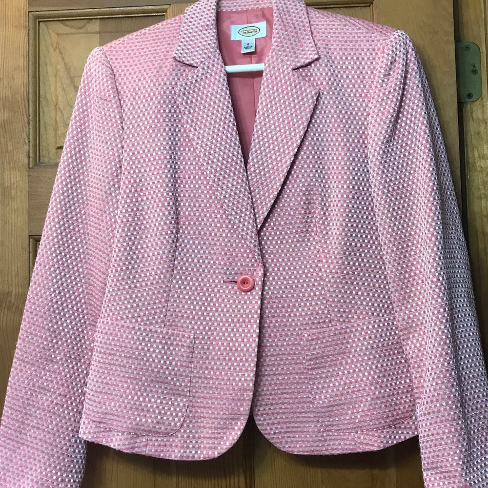 Talbots size six peach blazer.
